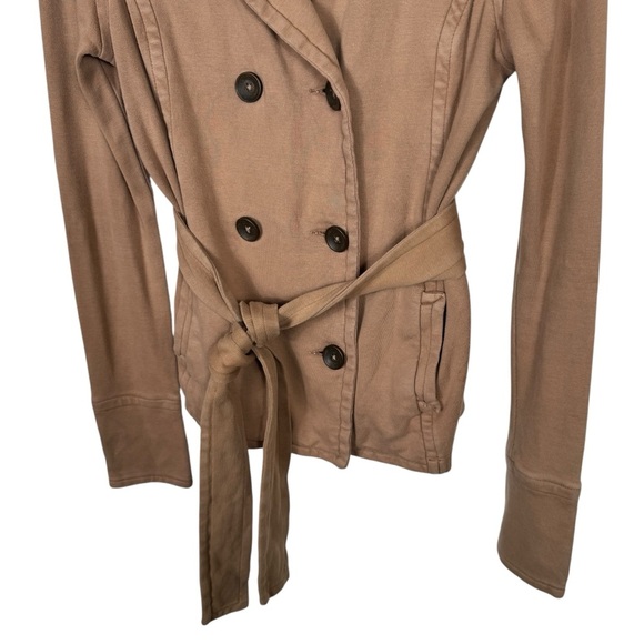 James Perse Brown Double Breasted Cotton Sweatshirt Jacket, Size 3 (L) - Picture 3 of 9